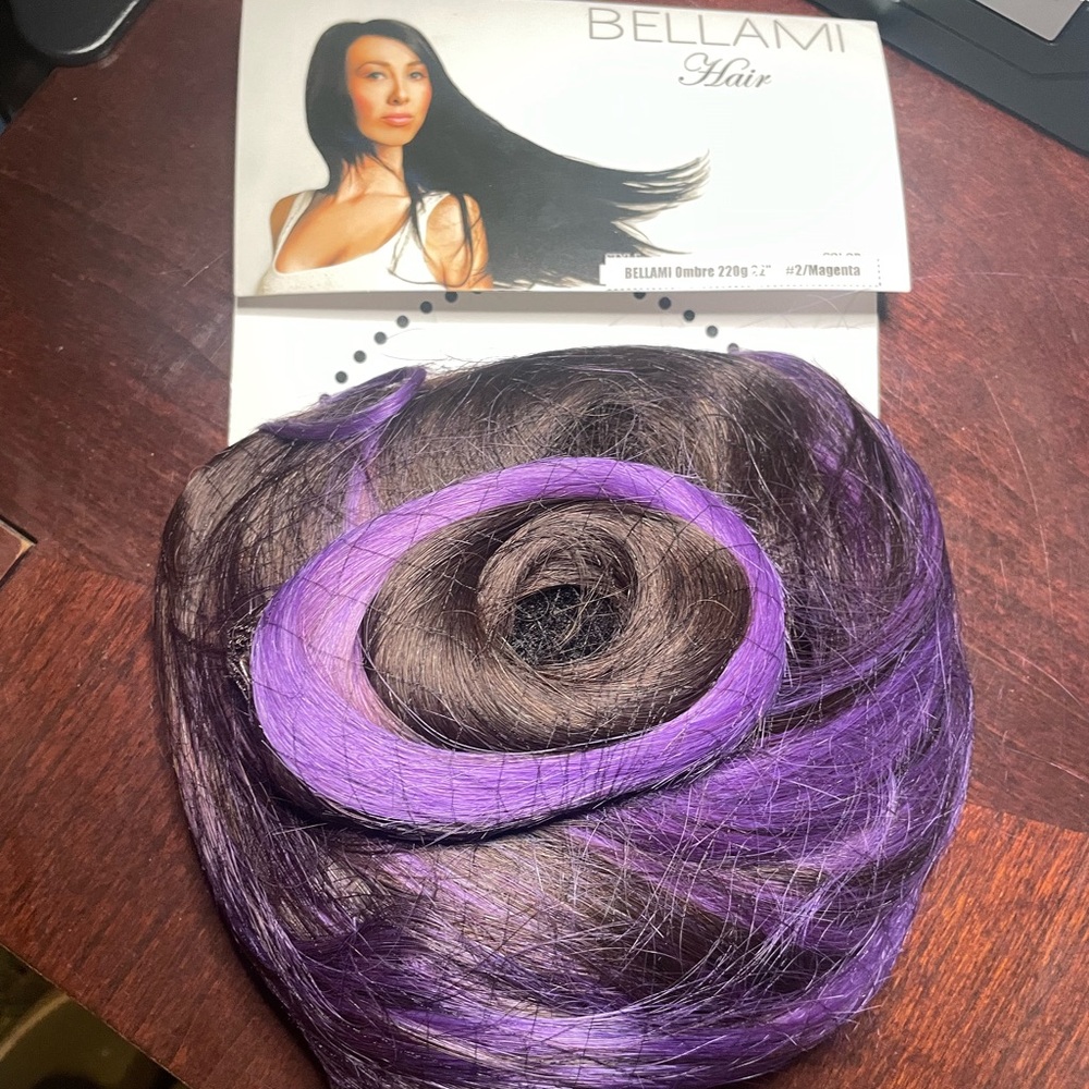BELLAMI Dark Brown with Vibrant Purple Ombre Clip-In